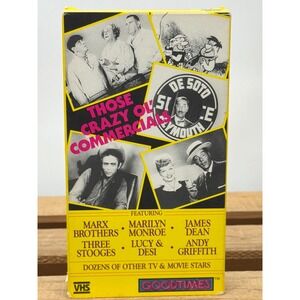 Those Crazy Ol‎ Commercials VHS Goodtimes Marilyn Monroe James Dean 30 Min